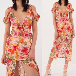 NWT FOR LOVE AND LEMONS BETH FLORAL LACE MIDI DRESS SIZE S